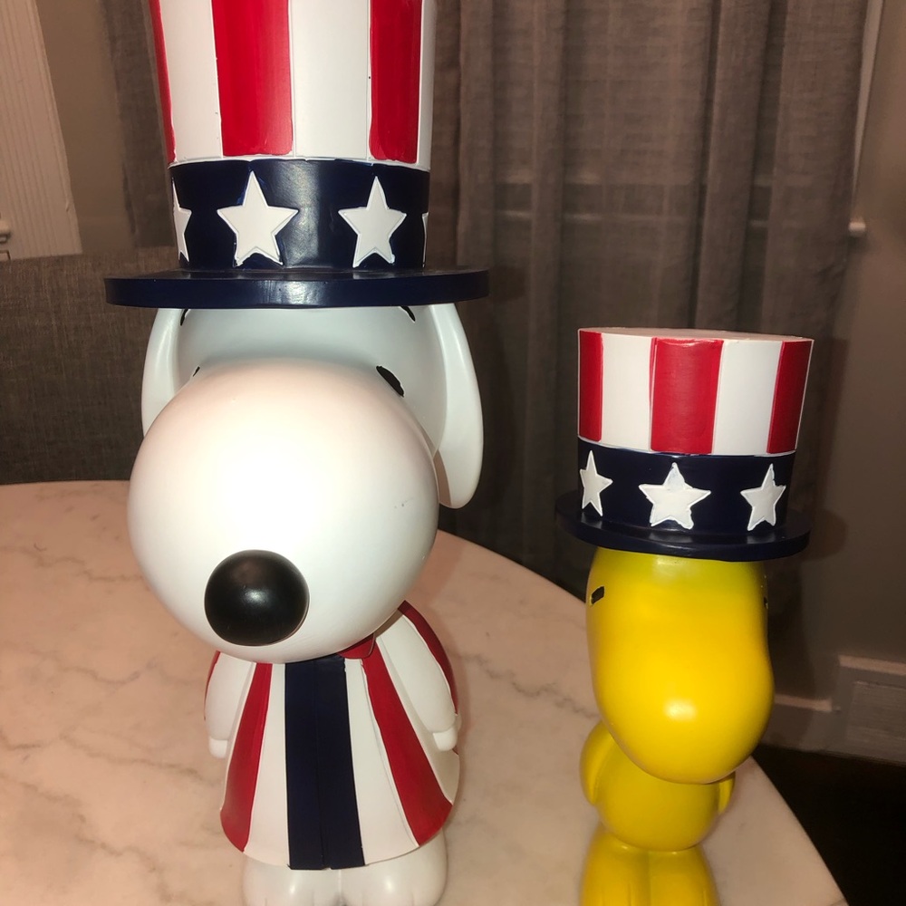 🇺🇸 Patriotic Snoopy & Woodstock Figurines - Red White Blue - solid
